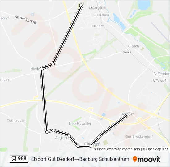 988 Bus Line Map