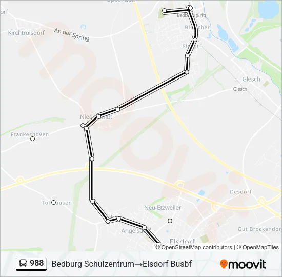 988 Bus Line Map