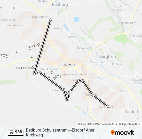 988 Bus Line Map