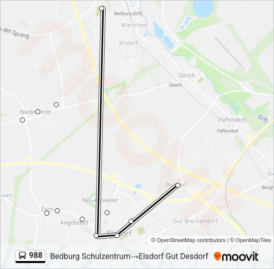 988 Bus Line Map