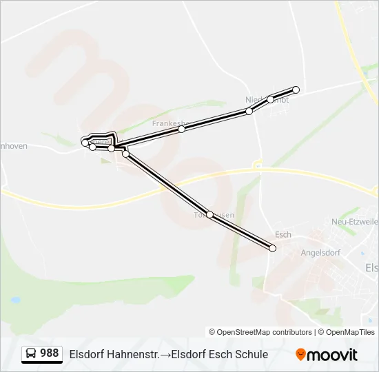988 Bus Line Map