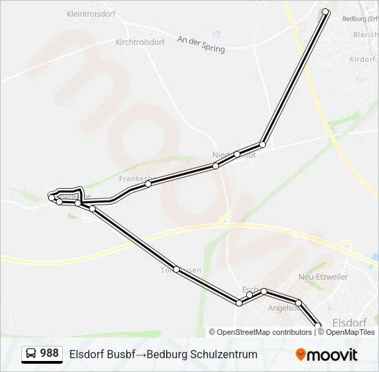 988 Bus Line Map