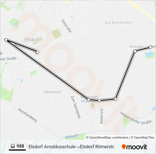 988 Bus Line Map