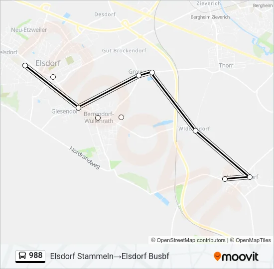 988 Bus Line Map