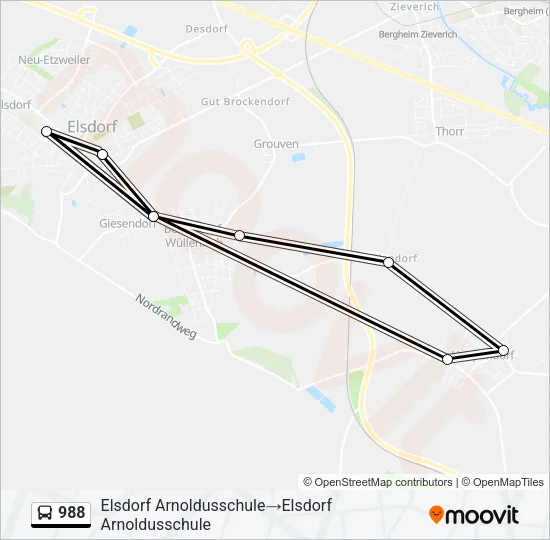 988 Bus Line Map