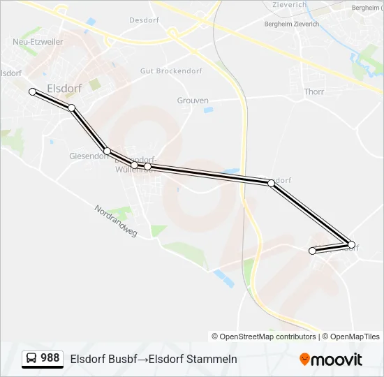988 Bus Line Map