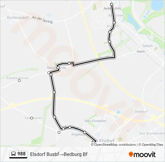 988 Bus Line Map