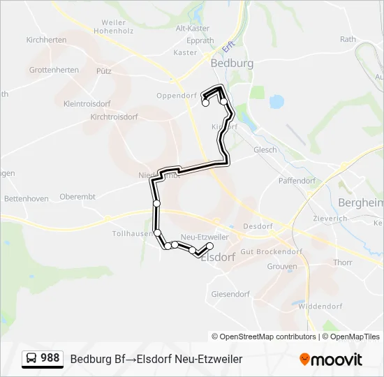 988 Bus Line Map
