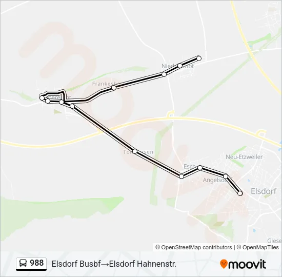 988 Bus Line Map