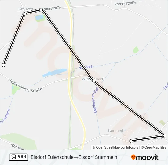 988 Bus Line Map