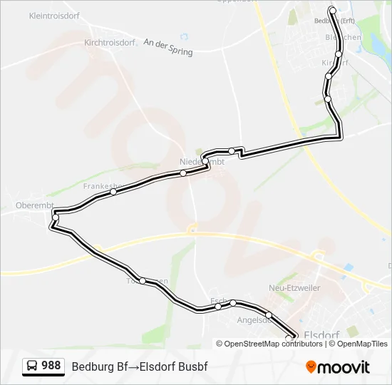 988 Bus Line Map