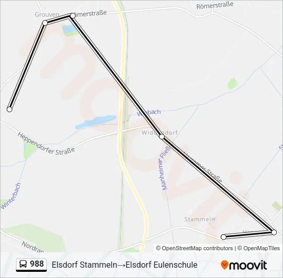 988 Bus Line Map