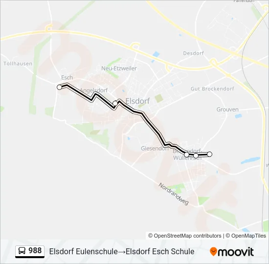988 Bus Line Map