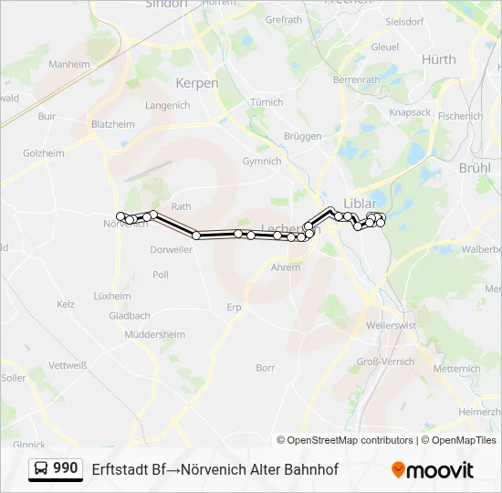 990 Bus Line Map