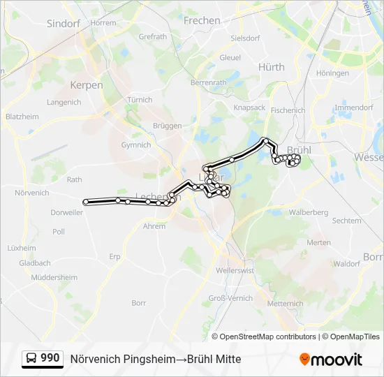990 Bus Line Map