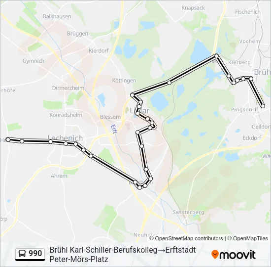 990 Bus Line Map