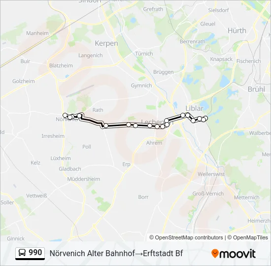 990 Bus Line Map