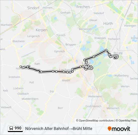 990 Bus Line Map
