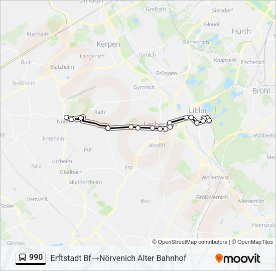 990 Bus Line Map