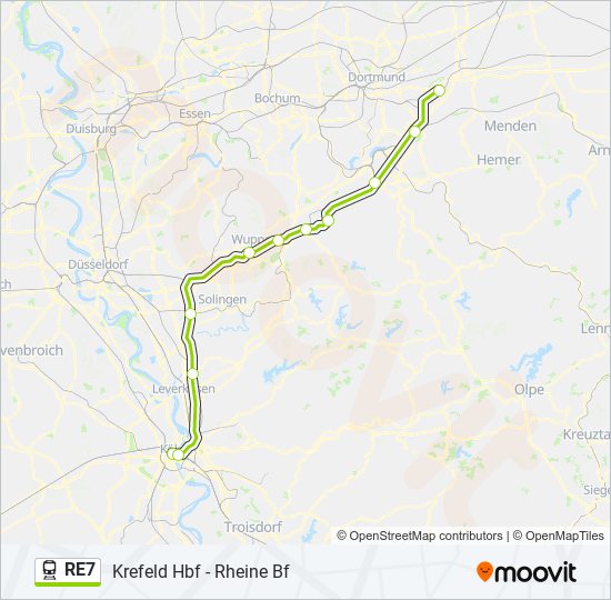 RE7 train Line Map