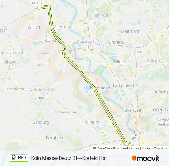 RE7 Train Line Map