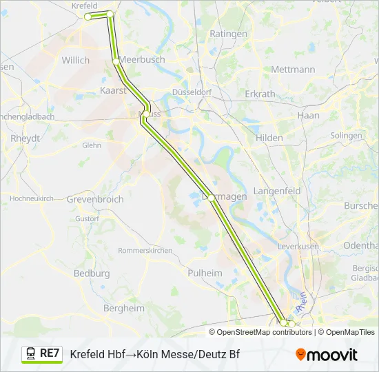 RE7 Train Line Map
