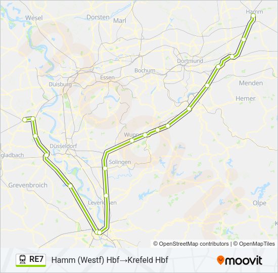 RE7 Train Line Map