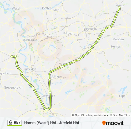 RE7 Train Line Map