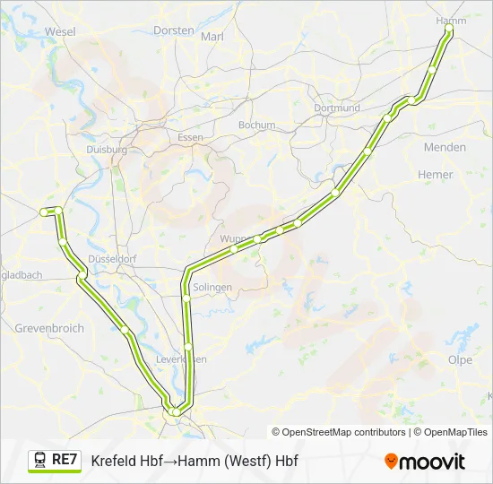 RE7 Train Line Map