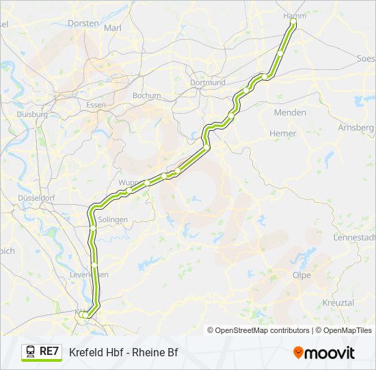 RE7 train Line Map