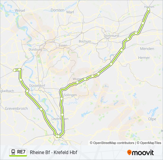 re7 Route: Fahrpläne, Haltestellen & Karten - Hamm (Westf) Hbf‎→Krefeld ...