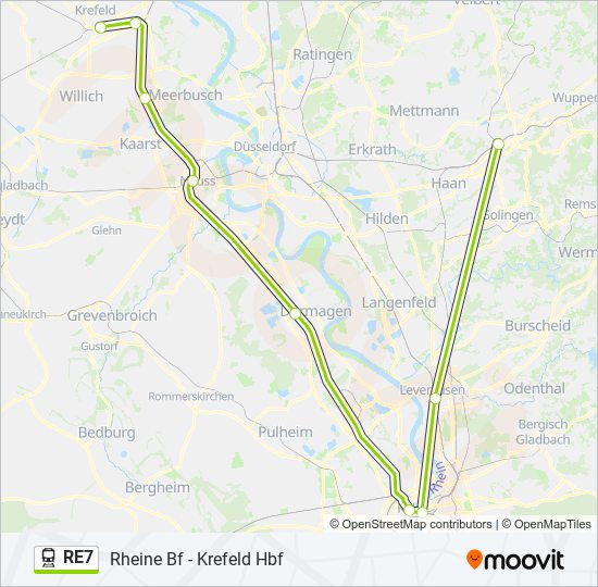 Re7 Route: Fahrpläne, Haltestellen & Karten - Krefeld Hbf‎→Wuppertal ...
