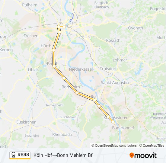Поезд RB48: карта маршрута