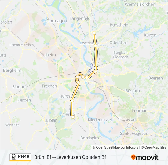 Bahnlinie RB48 Karte