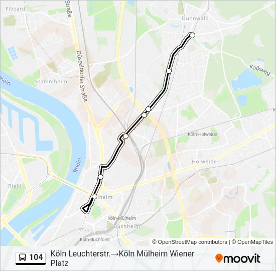104 Bus Line Map