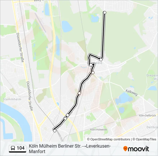 104 Bus Line Map