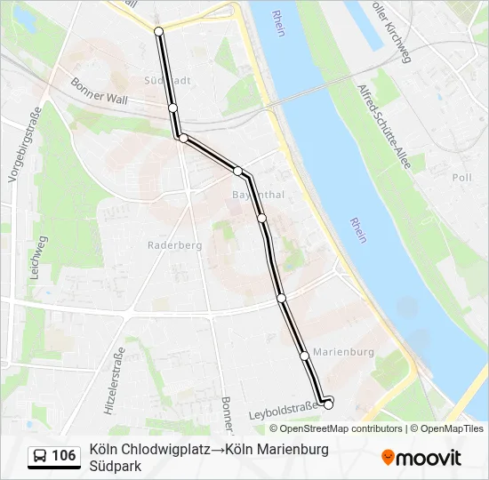 106 Bus Line Map