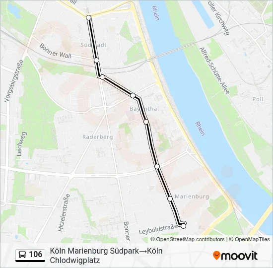 106 Bus Line Map