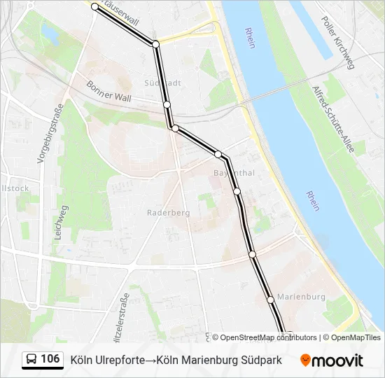 Buslinie 106 Karte