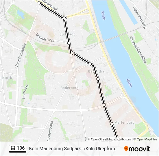 106 Bus Line Map
