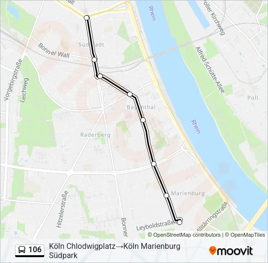 106 Bus Line Map