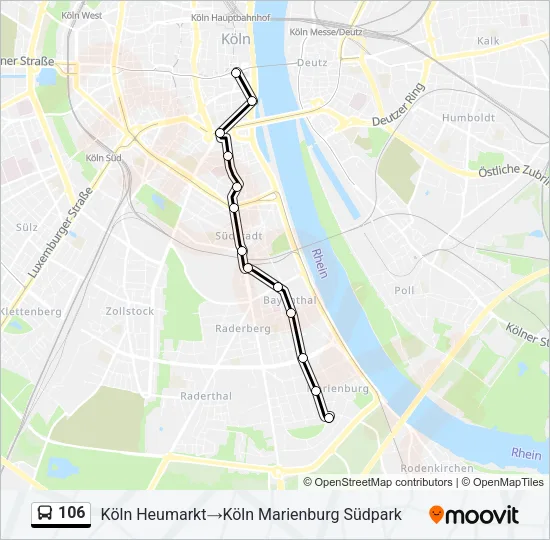 106 Bus Line Map
