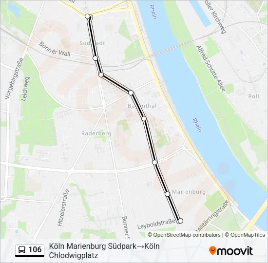 106 Bus Line Map