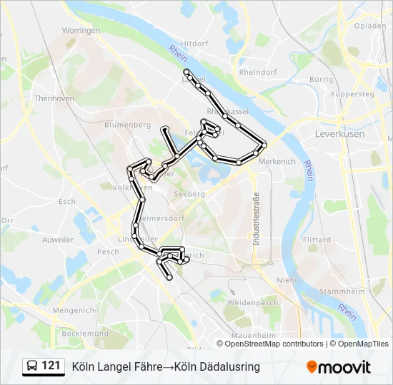 121 Bus Line Map