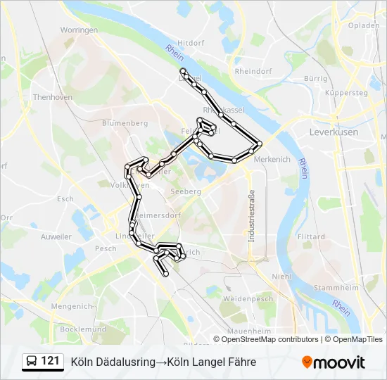 121 Bus Line Map