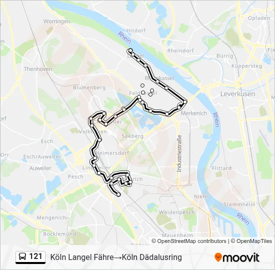 121 Bus Line Map