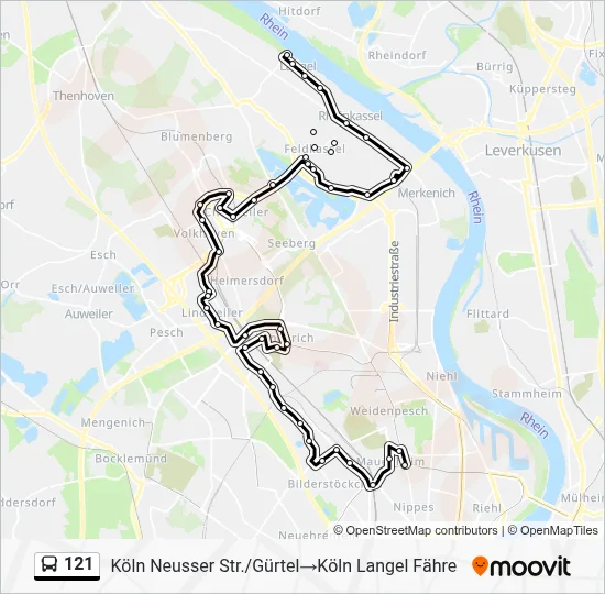 121 Bus Line Map