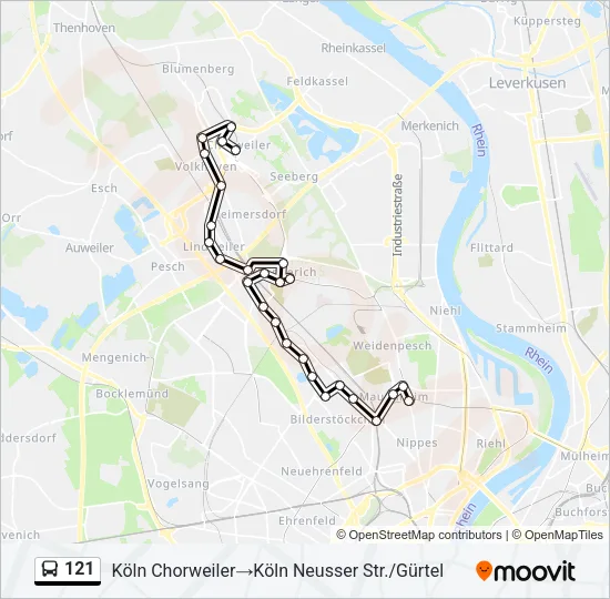 121 Bus Line Map