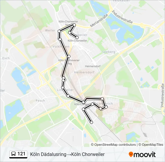 121 Bus Line Map