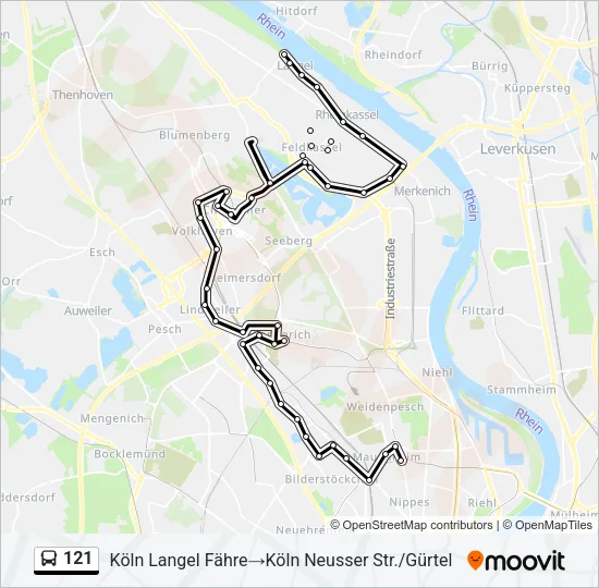 121 Bus Line Map